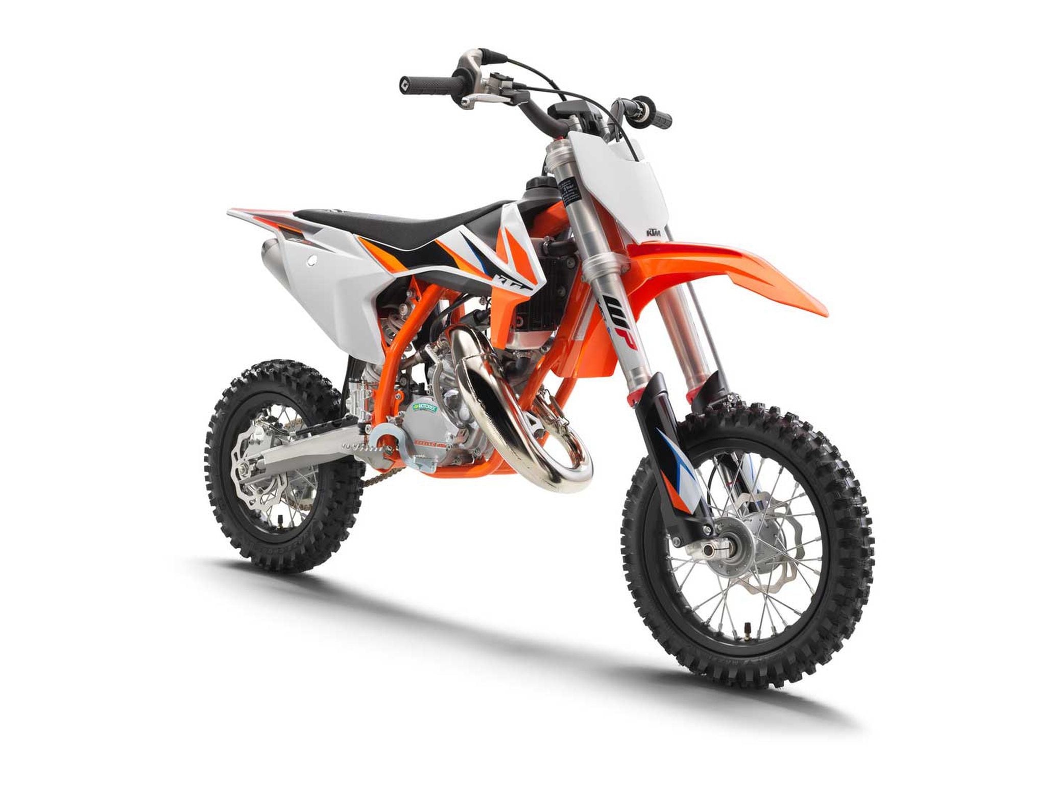 The 2021 KTM 50 SX’s WP Xact shock has new settings to match the performance of the fork.