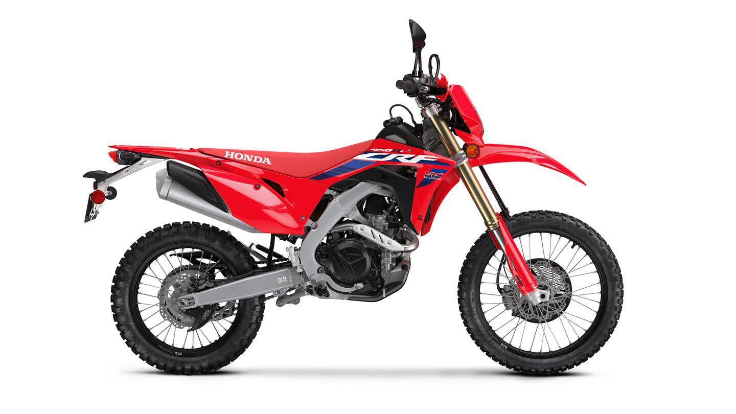 Since 2019, the CRF450RL has served as Honda’s street-legal dirt bike.