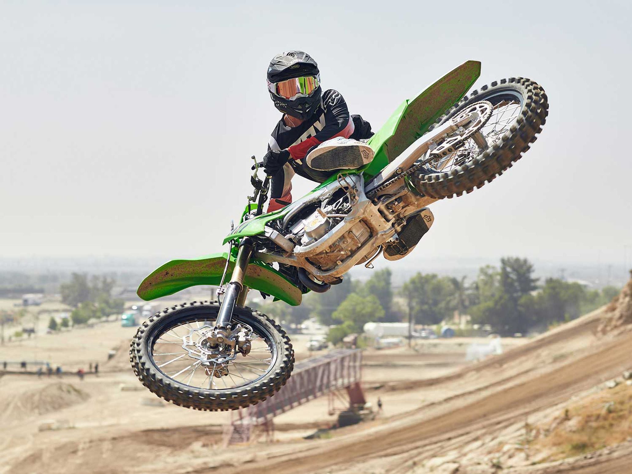 Riding the 2021 Kawasaki KX450 at Glen Helen Raceway in San Bernardino, California.